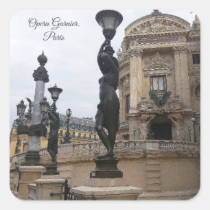 Pegatina Cuadrada Ópera Garnier del Palais. París. Francia.