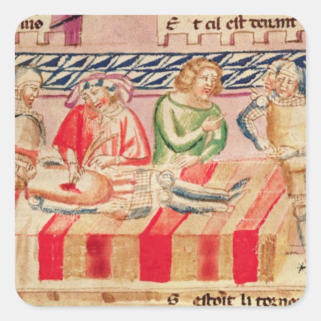 Pegatina Cuadrada Operación contra un soldado herido (Anverso)