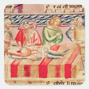 Pegatina Cuadrada Operación en un soldado herido