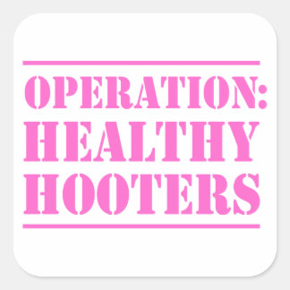 Pegatina Cuadrada Operación Hooters Saludables