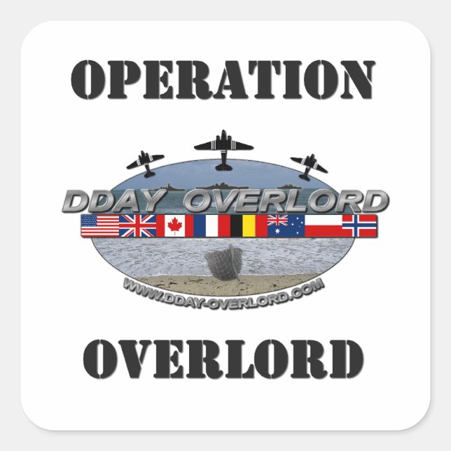 Pegatina Cuadrada Operación Overlord 1944 (Anverso)