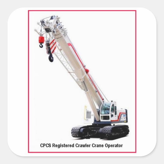Pegatina Cuadrada Operador Crawler Crane CPCS (Anverso)