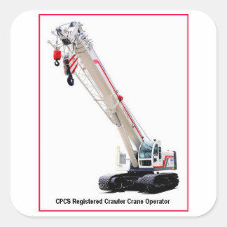 Pegatina Cuadrada Operador Crawler Crane CPCS