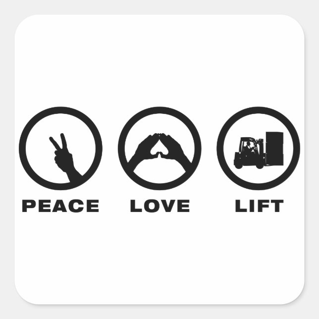 Pegatina Cuadrada Operador de elevación de la horquilla (Anverso)