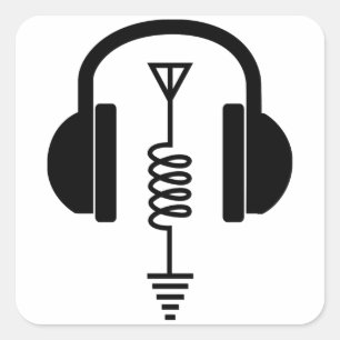Pegatina Cuadrada Operador de radio Ham