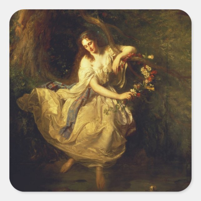 Pegatina Cuadrada Ophelia (Anverso)