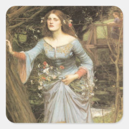 Pegatina Cuadrada Ophelia con un Bouquet
