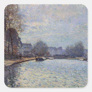 Pegatina Cuadrada Opinión de Alfred Sisley el   del canal San