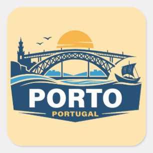 Pegatina Cuadrada Oporto Portugal Europa
