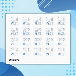 Pegatina Cuadrada Oración cristiana para los niños Azul |