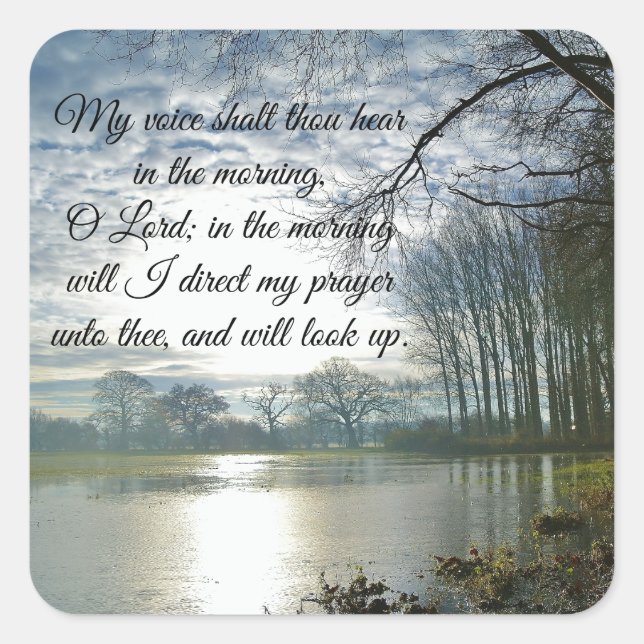 Pegatina Cuadrada Oración de Biblia contra Escritura (Anverso)