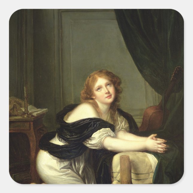 Pegatina Cuadrada Oración matutina (Anverso)