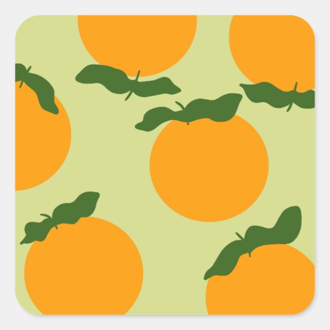 Pegatina Cuadrada Orange pattern design (Anverso)