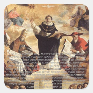 Pegatina Cuadrada Oratio S. Thomae Aquinatis ante studium