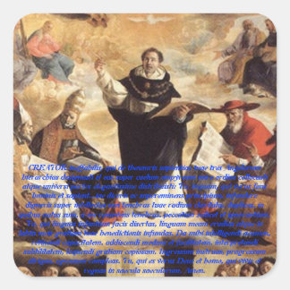 Pegatina Cuadrada Oratio S. Thomae Aquinatis ante studium