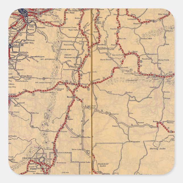 Pegatina Cuadrada Oregón 4 (Anverso)