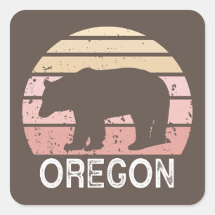 Pegatina Cuadrada Oregon Bear