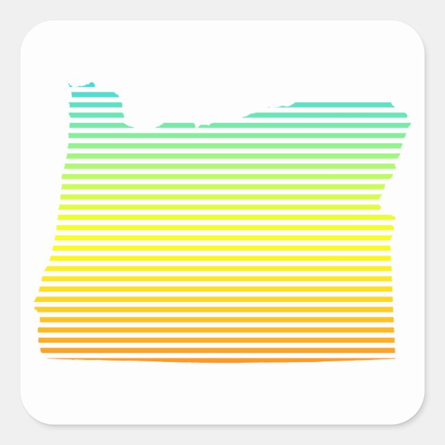 Pegatina Cuadrada oregon chill fade (Anverso)
