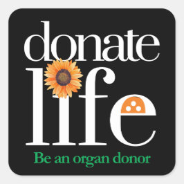Pegatina Cuadrada Organ Donor Donate Life Stickers