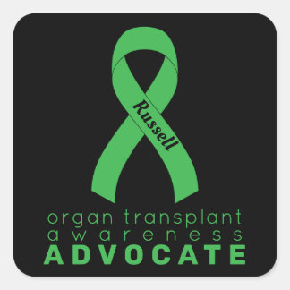 Pegatina Cuadrada Organ Transplant Advocate Black