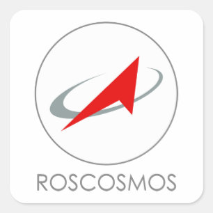 Pegatina Cuadrada Organismo aeroespacial federal ruso: Roscosmos