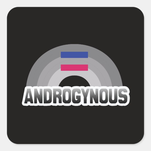 Pegatina Cuadrada Orgullo Androgynous (Anverso)