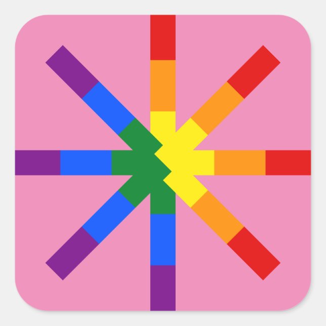 Pegatina Cuadrada Orgullo arcoiris (Anverso)