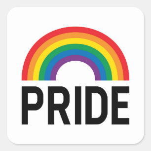 Pegatina Cuadrada Orgullo arcoiris