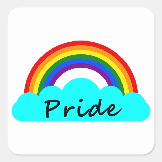Pegatina Cuadrada Orgullo - Arcoiris LGBT (Anverso)