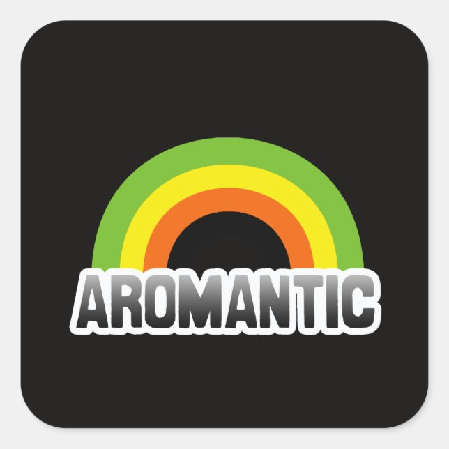 Pegatina Cuadrada Orgullo Aromántico (Anverso)