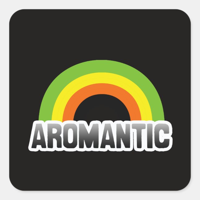 Pegatina Cuadrada Orgullo Aromántico (Anverso)