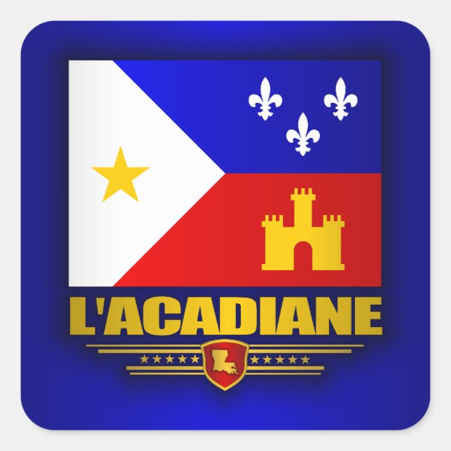 Pegatina Cuadrada Orgullo de Acadiana (Anverso)