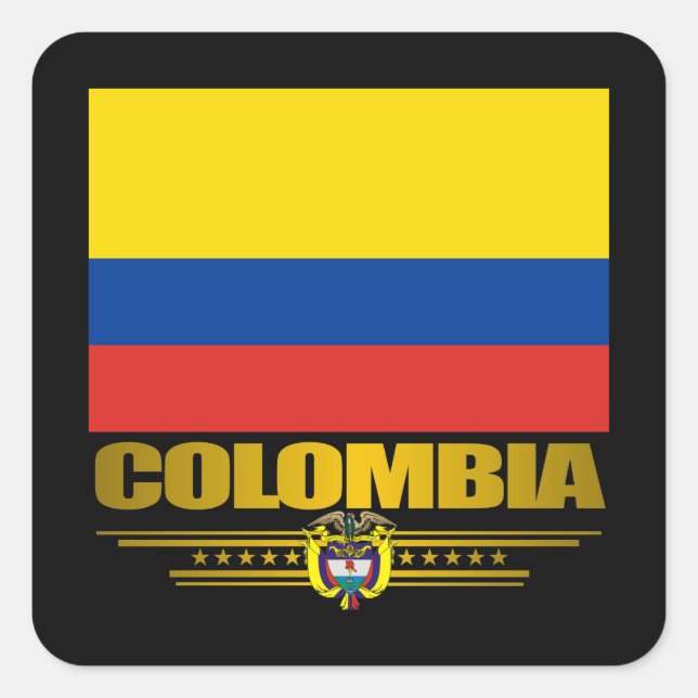 Pegatina Cuadrada "Orgullo de Colombia" (Anverso)