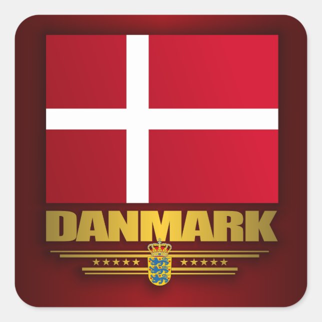 Pegatina Cuadrada "Orgullo de Dansk " (Anverso)