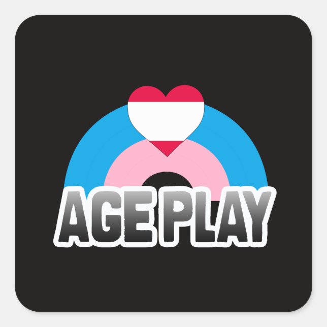 Pegatina Cuadrada Orgullo de Juego de Edad (Anverso)