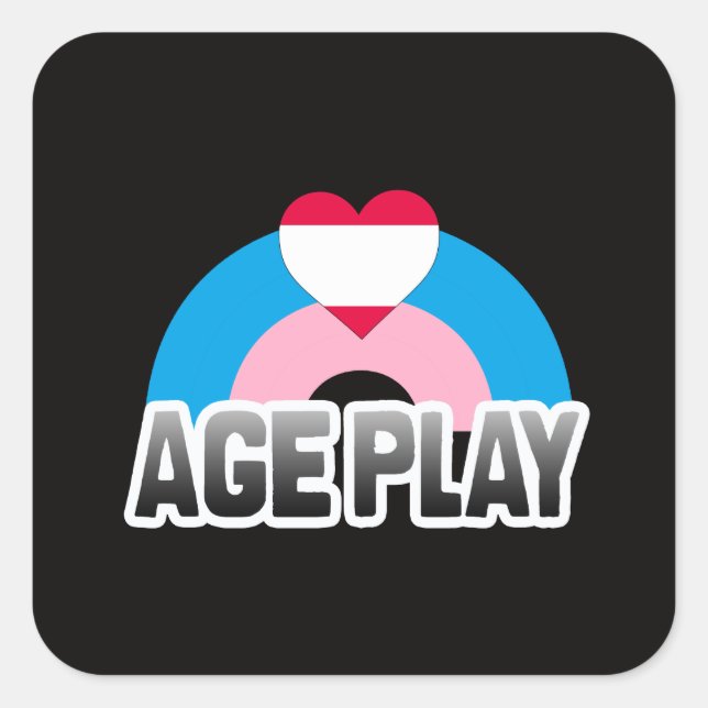 Pegatina Cuadrada Orgullo de Juego de Edad (Anverso)