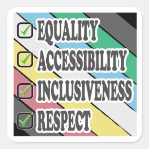 Pegatina Cuadrada orgullo de la discapacidad-IGUALDAD ACCESIBILIDAD