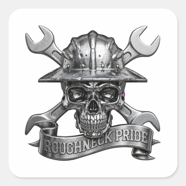 PEGATINA CUADRADA ORGULLO DE ROUGHNECK (Anverso)