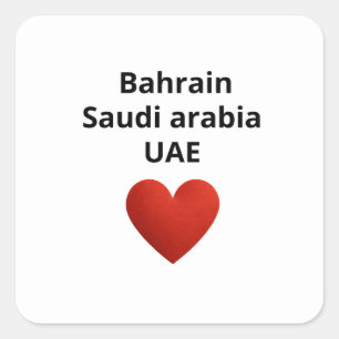 Pegatina Cuadrada Orgullo del Golfo Arabia Saudita Bahrein EAU