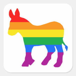 Pegatina Cuadrada Orgullo democrático LGBTQ