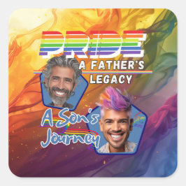 Pegatina Cuadrada Orgullo - El legado de un padre, el viaje de un hi