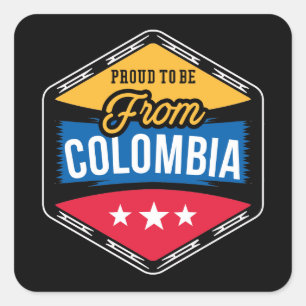 Pegatina Cuadrada Orgullo elegante de ser de Colombia