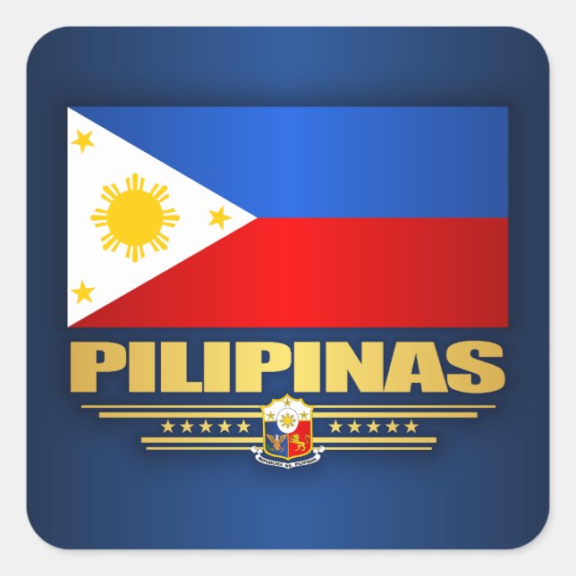Pegatina Cuadrada "Orgullo filipino" (Anverso)