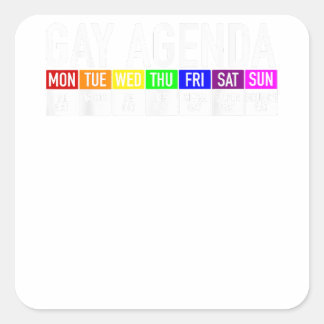 Pegatina Cuadrada Orgullo gay de la agenda gay