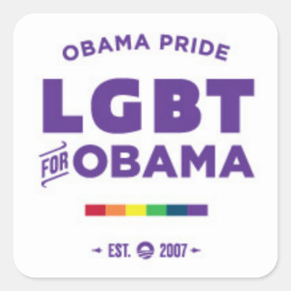 Pegatina Cuadrada Orgullo gay de Obama
