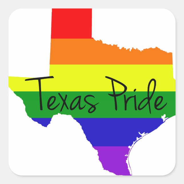 Pegatina Cuadrada Orgullo gay de Texas (Anverso)
