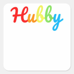 Pegatina Cuadrada Orgullo gay hubby Regalos de boda LGBT luna de mie