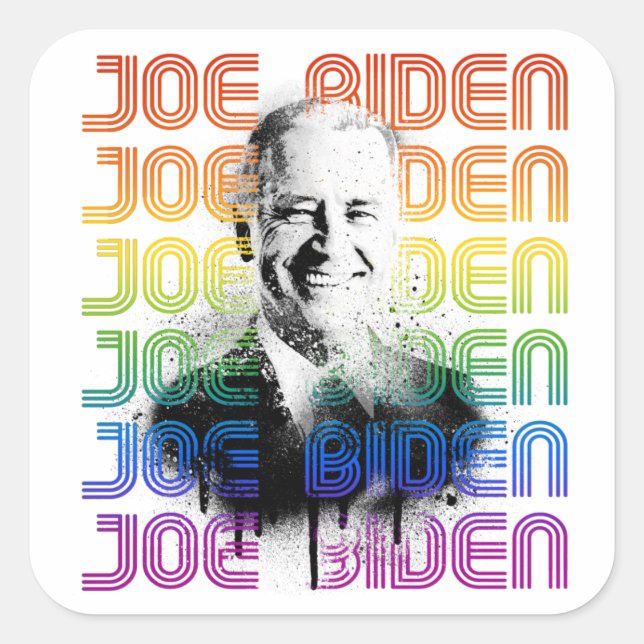 Pegatina Cuadrada Orgullo Joe Biden (Anverso)