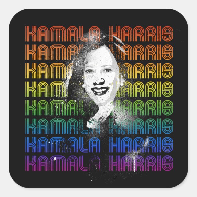 Pegatina Cuadrada Orgullo Kamala Harris (Anverso)