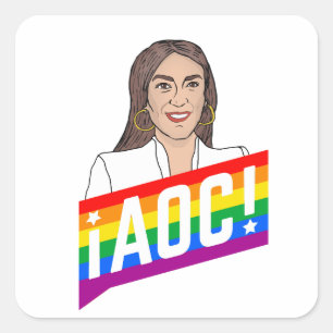 Pegatina Cuadrada Orgullo LGBT de AOC